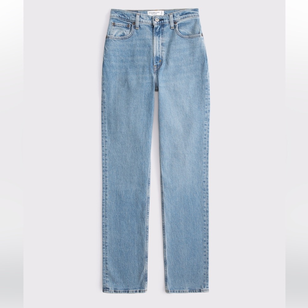 Abercrombie 90s Straight Ultra High Rise Jeans 30R - Curve Love - Picture 8 of 11